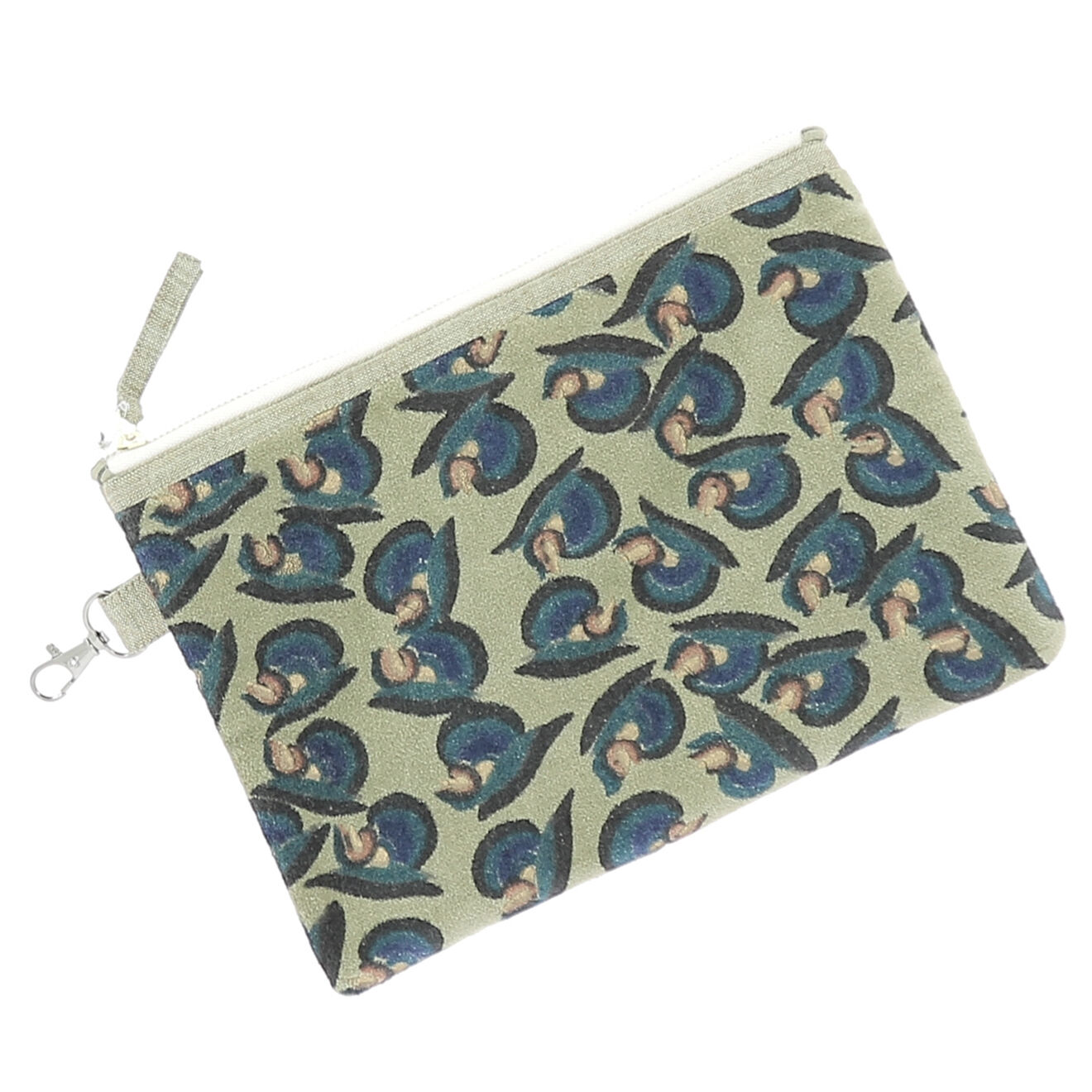 En Fil d'Indienne Trousse Plate Art Déco beige - 13x20 cm