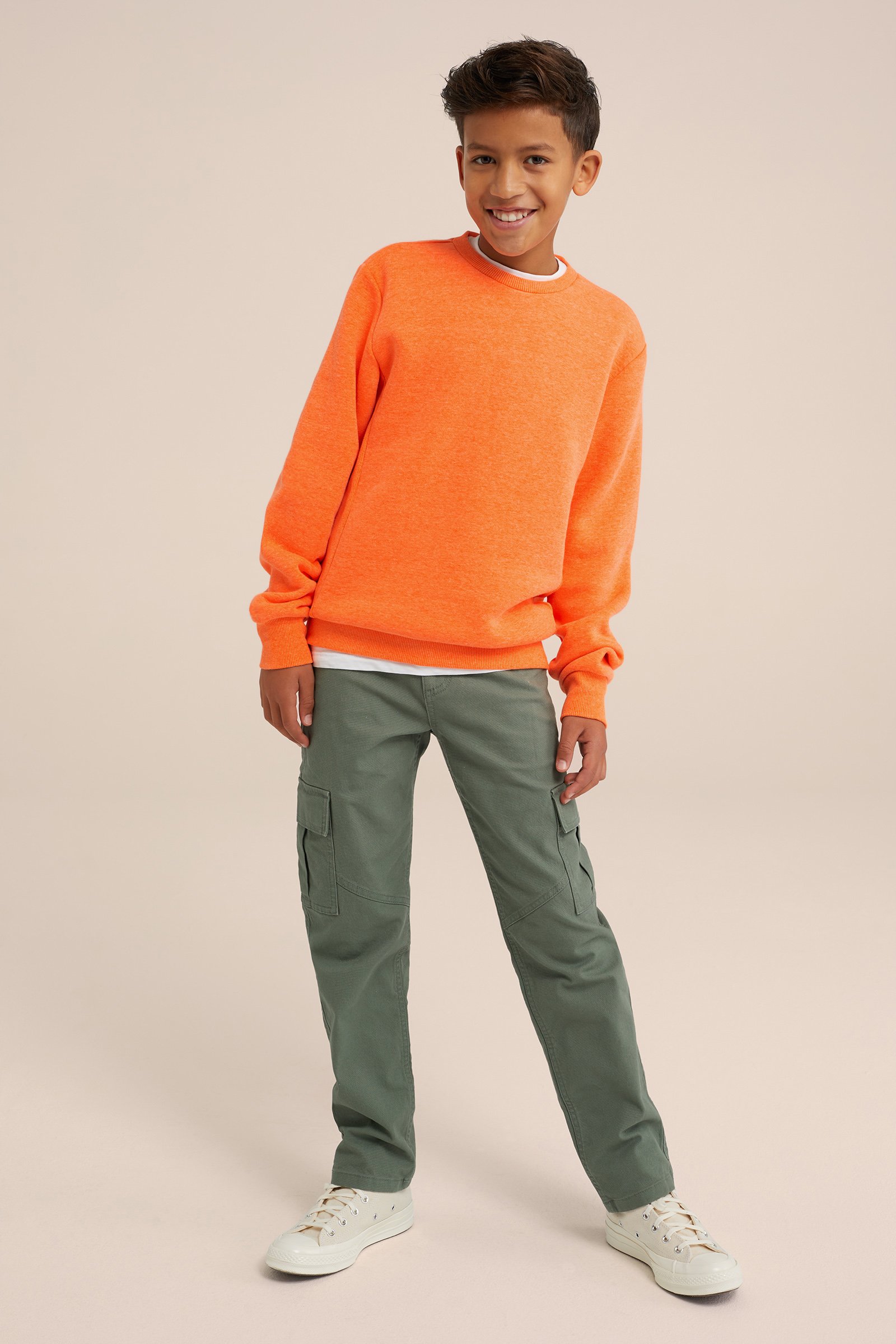 Jongens straight fit cargobroek Blue Ridge Grijsgroen