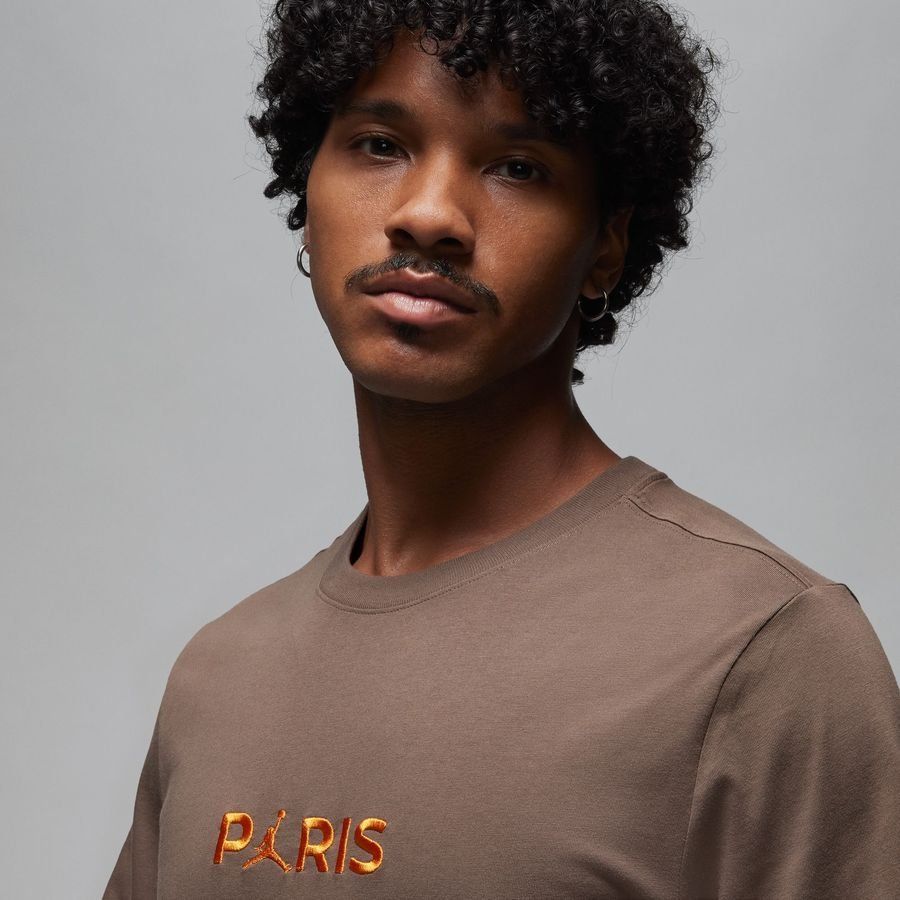 Paris Saint-Germain T-Shirt Wordmark Jordan x PSG - Marron/Orange
