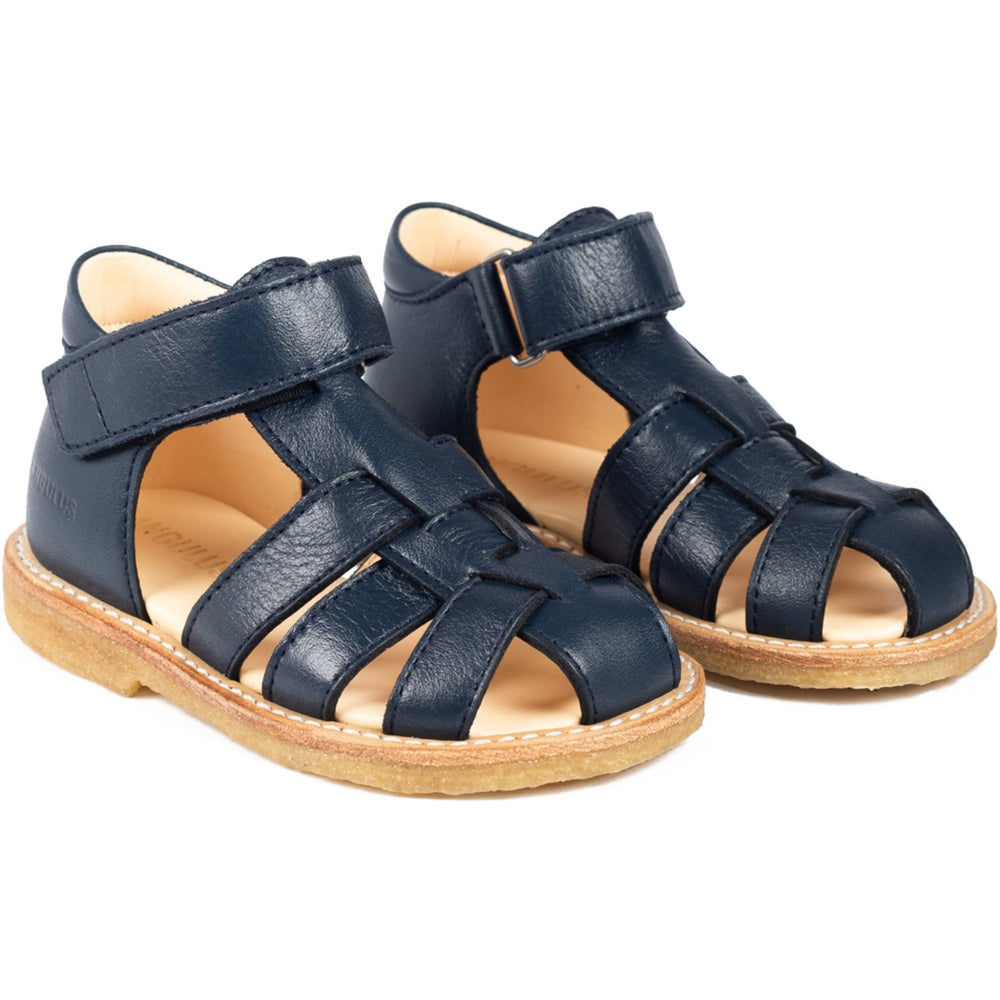 Køb Angulus Navy Begynder Sandal Med Velcrolukning