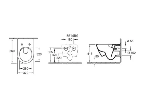 Pack WC suspendu sans bride VILLEROY ET BOCH Subway 2.0 blanc Alpin + abattant + plaque blanche + bâti Grohe