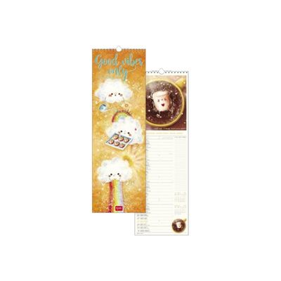 Legami - Calendrier mensuel 2024 - 16 x 49 cm - good vibes only