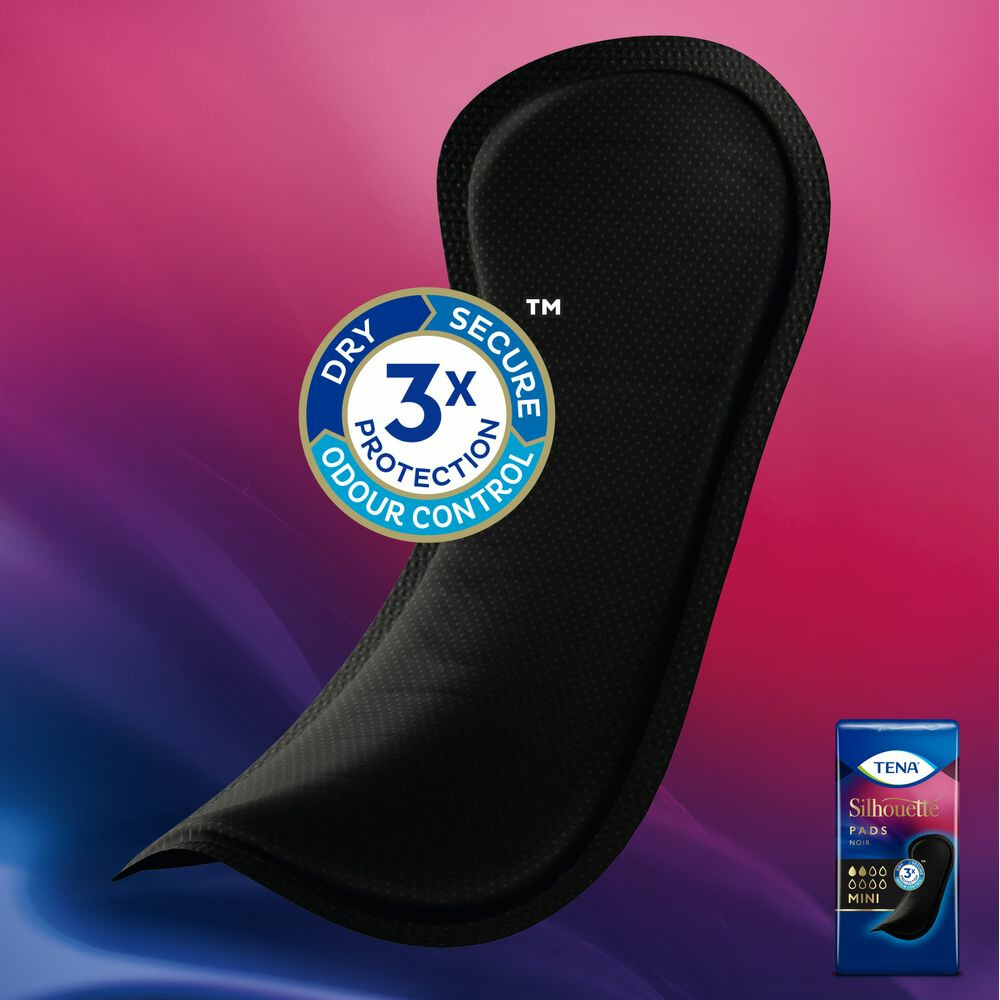 3x TENA Silhouette Pads Black Mini18 stuks