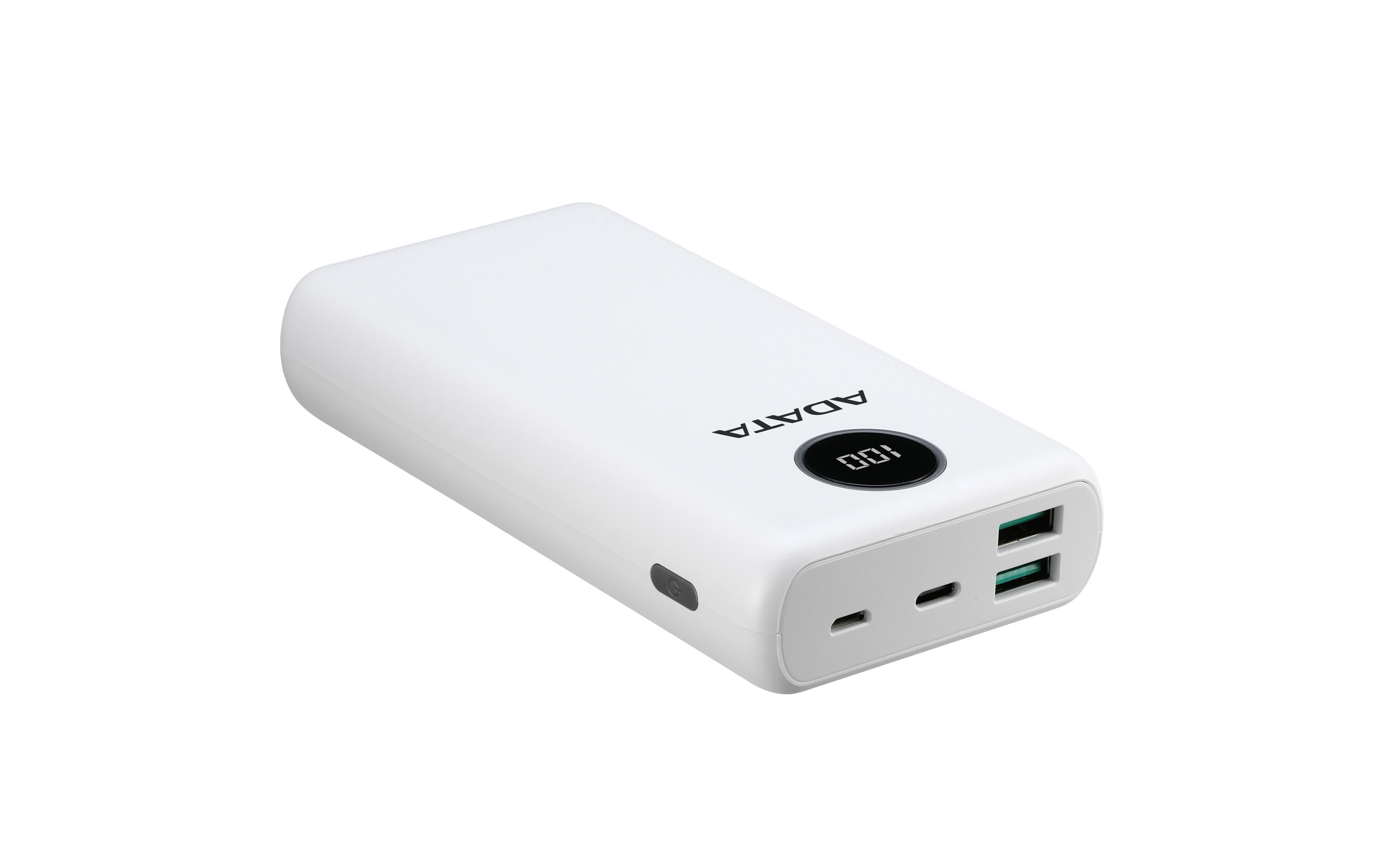 Powerbank P20000QCD (20000 mAh, USB-A, USB-C, Display)Powerbank mit hoher Kapazität, modernen Schnellladeanschlüssen und Digital-Display