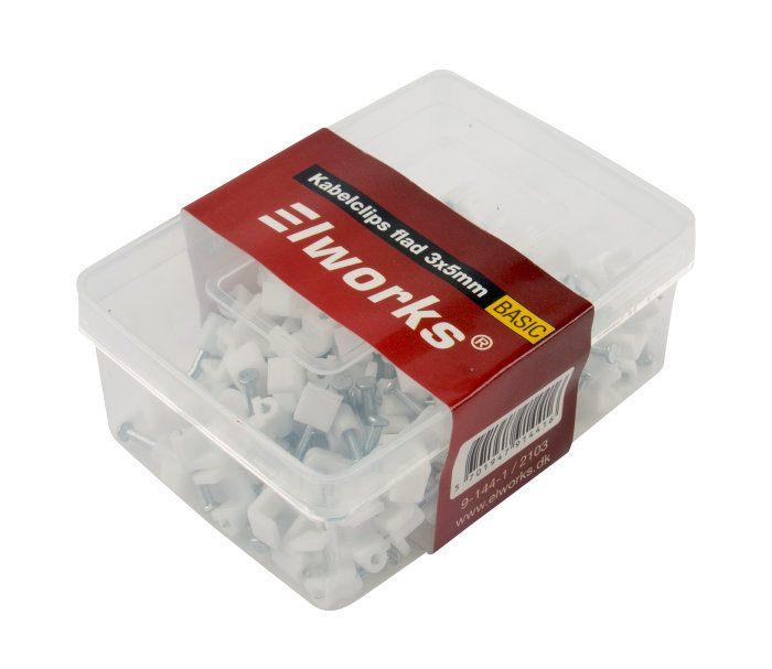 Kabelclips flad 4 x 6 mm 100 stk. - Elworks