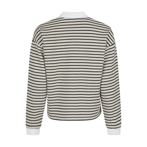 Neo Noir Sara Stripe Polo Bluse, Sand, 36