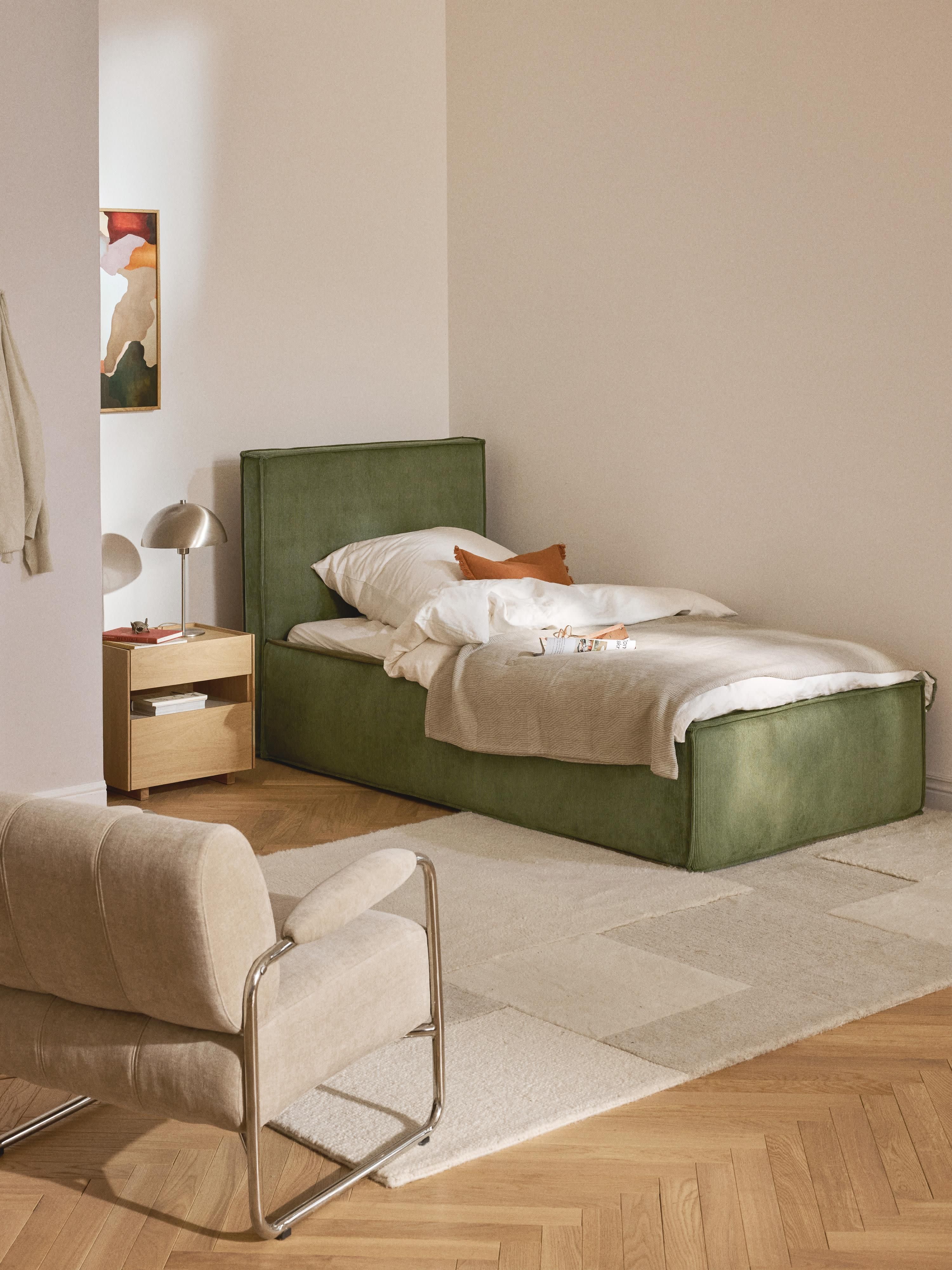 Corduroy eenpersoonsbed Dream met opbergruimte