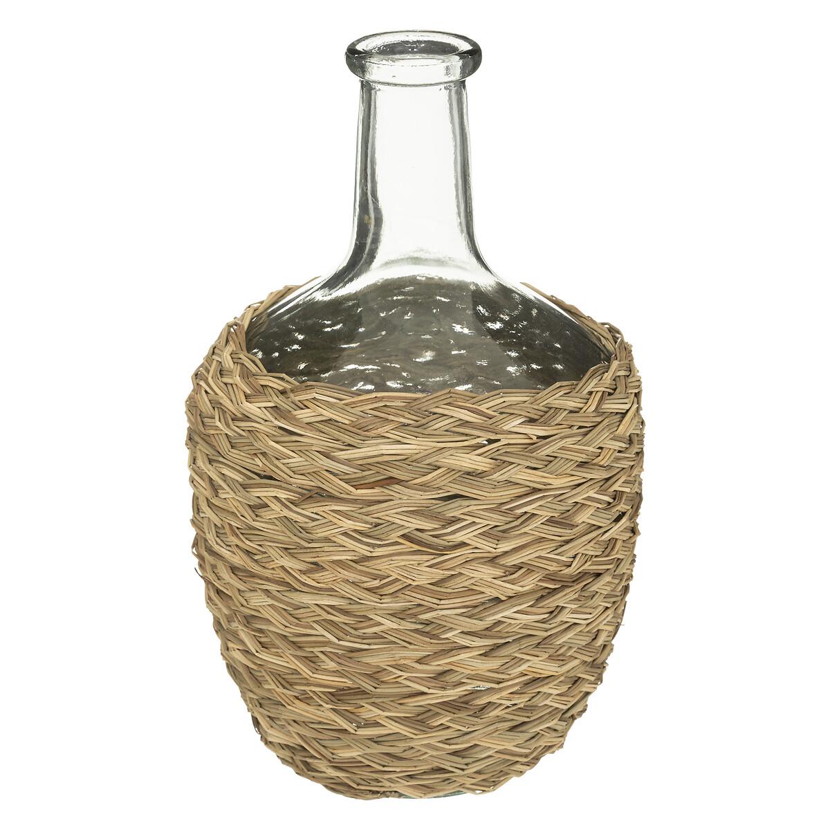 BOUTEILLE VERRE TRESSE NATUREL CUBA H.31CM