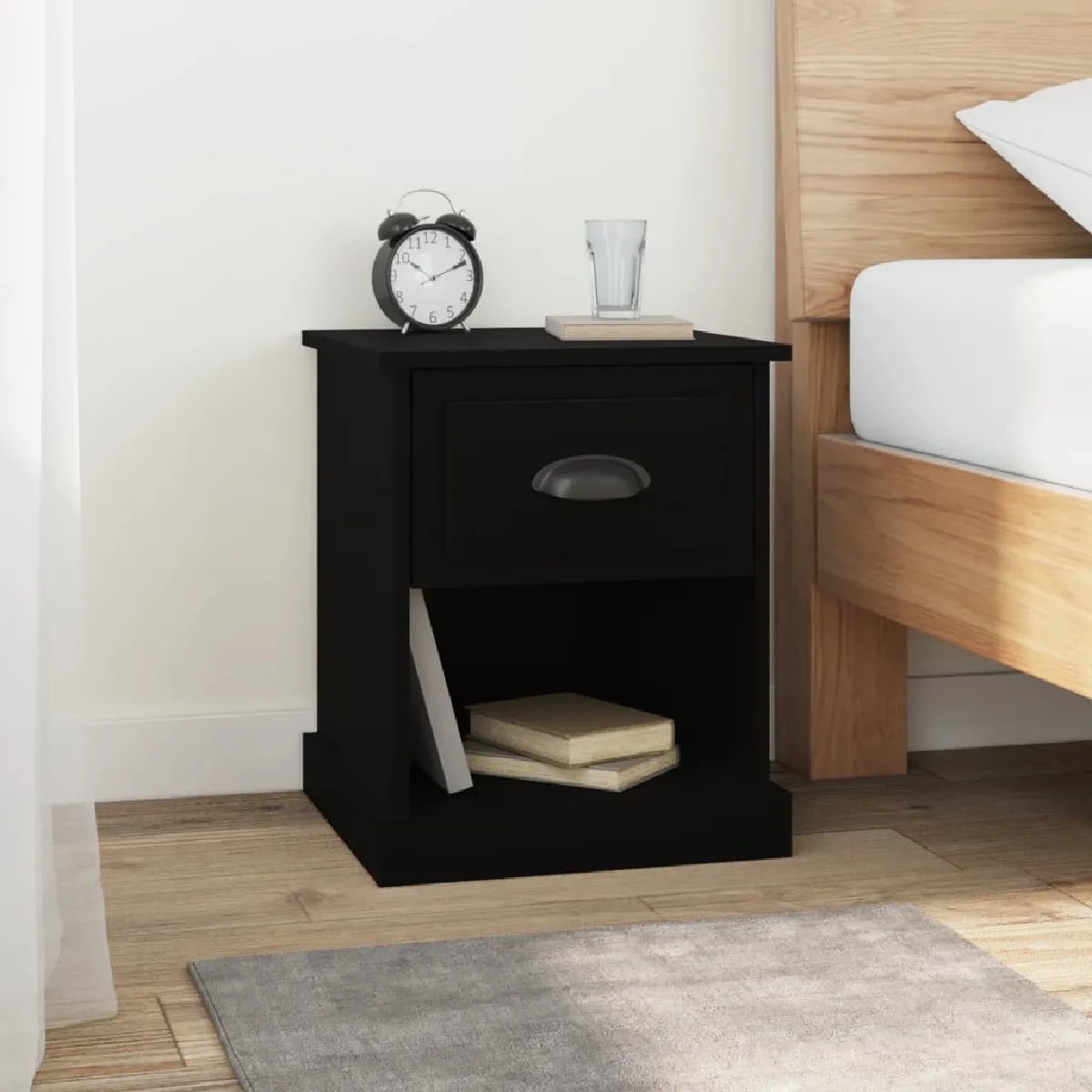 vidaXL Table de chevet - Noir