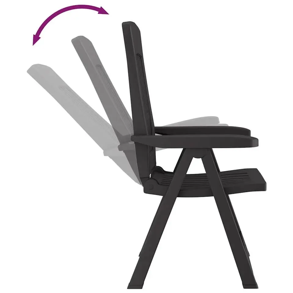 vidaXL - Verstelbare Tuinstoelen - Antraciet - Polypropyleen - 2 stuks