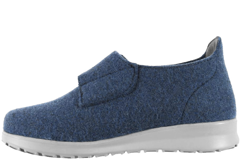 NEW FEET FODFORMET HJEMMESKO I BLÅ ULDFILT