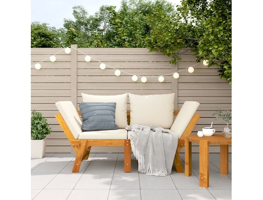 VIDAXL - Banc de jardin avec coussins 2 en 1 bois d'acacia massif
