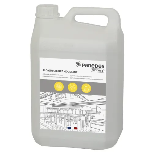 Détergent désinfectant alcalin moussant Paredes Access Alcalin chloré moussant bidon de 5L