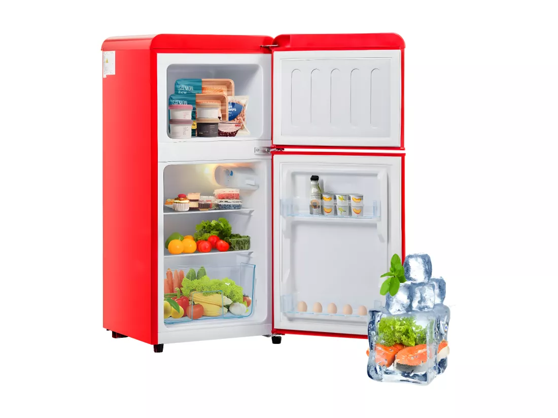 Réfrigérateur Retro-Kühlschrank double porte avec congélateur intégré
