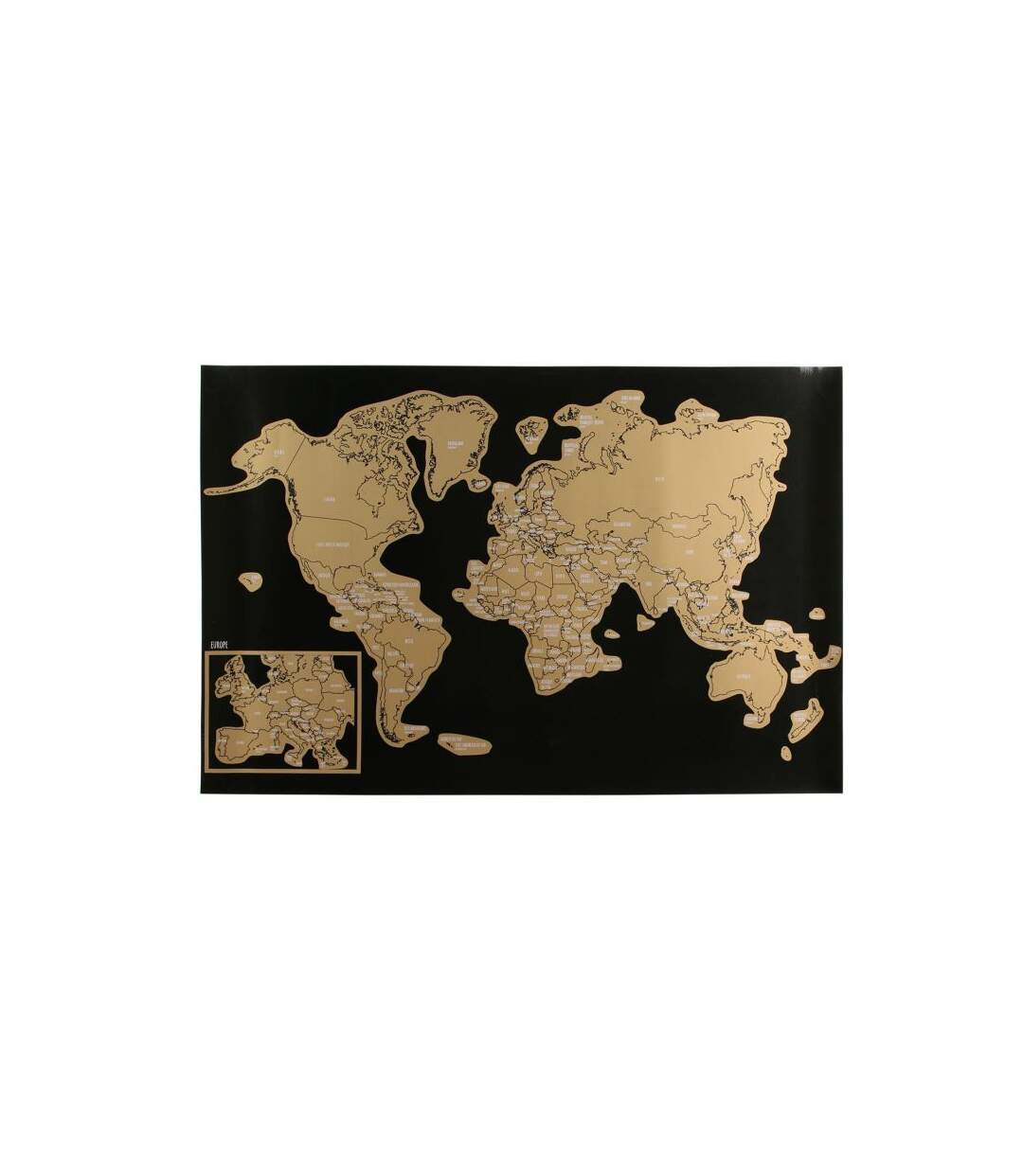 Paris Prix - Carte Du Monde à Gratter world 40x60cm Noir