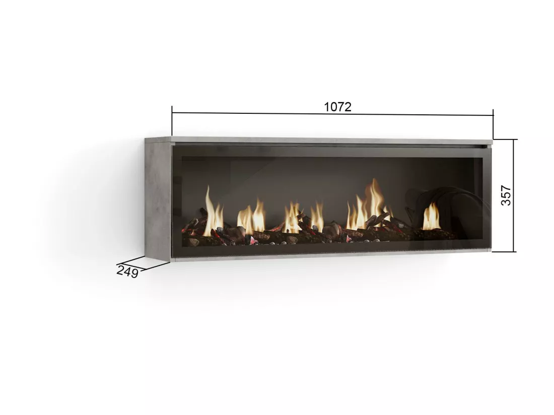 Cheminée électrique LED, 107x38x25cm, Salon - Salle à manger, Cheminée électrique