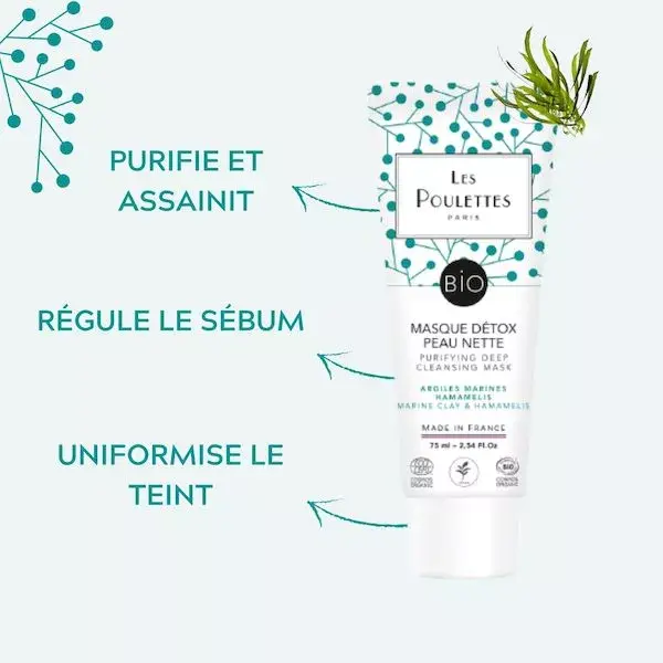 Les Poulettes Paris - Máscara Facial Detox Orgânica Certificada - 75 ml