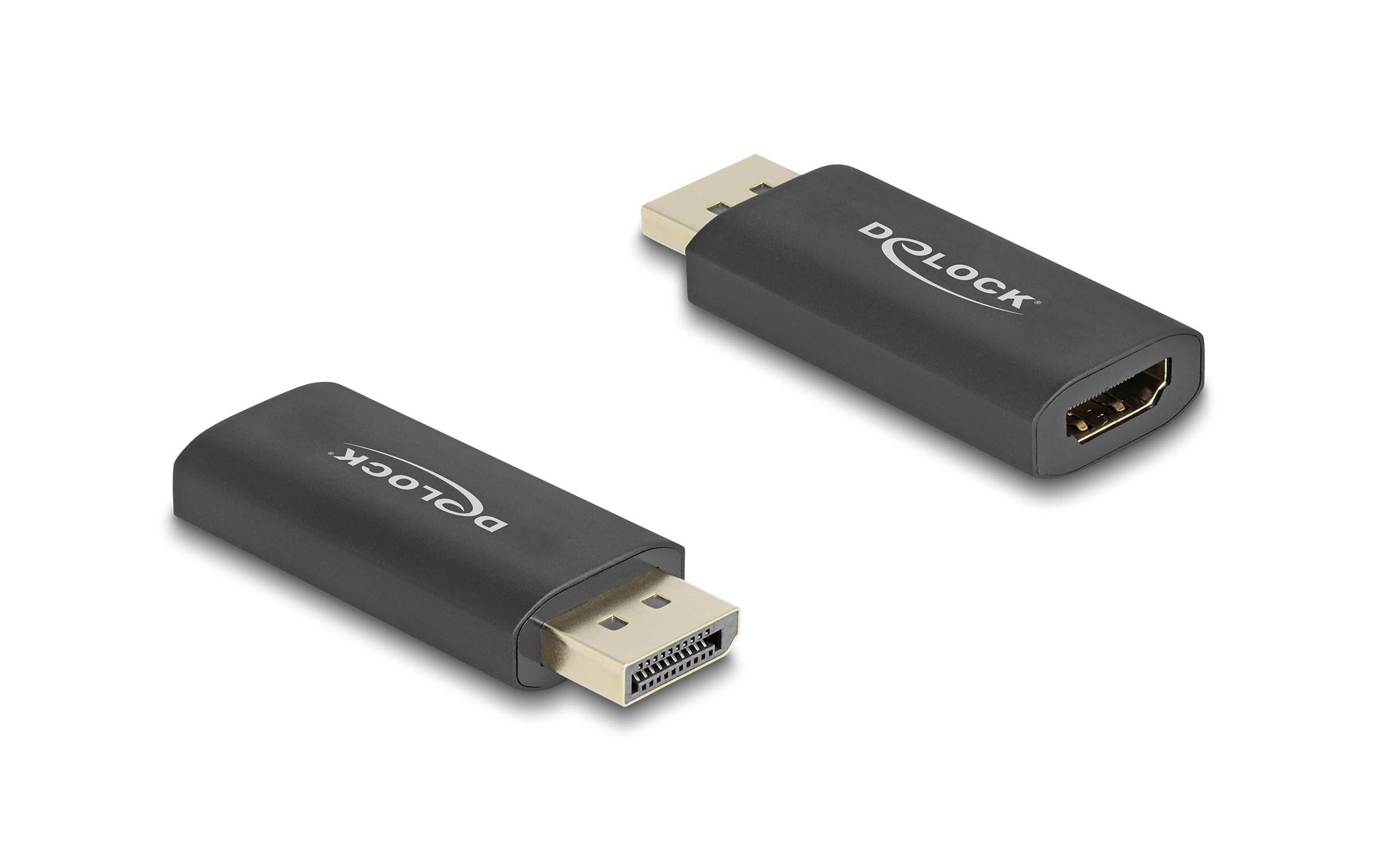 Adapter aktiv, 8K/60Hz DisplayPort - HDMIDelock Aktiver DisplayPort 1.4 zu HDMI Adapter 8K mit HDR Funktion