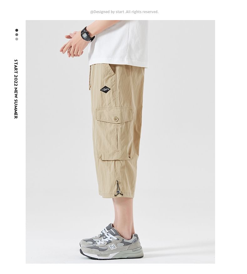 Nataro - Mid Rise Plain Cargo Shorts