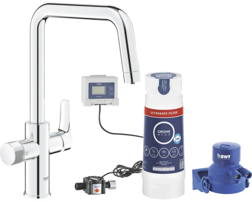 GROHE keukenkraan met filterfunctie GROHE BLUE PURE chroom 30594000