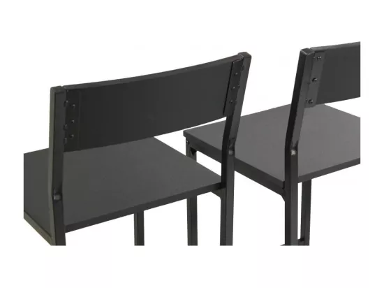 Lot de 2 tabourets noirs modernes et confortables, hauteur d'assise 67 cm, mod. LIGNANO par Yelloo