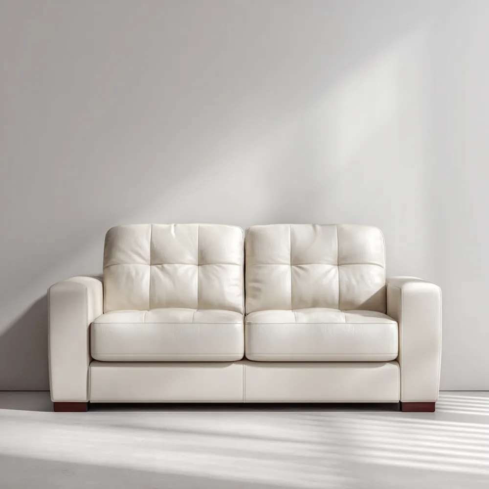 2-Sitzer-Sofa Leder 180x90x85 cm - Cremeweiß - Modernes Design