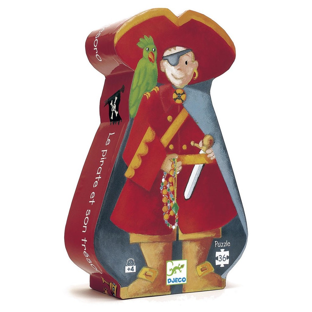 Puzzle silhouette - Le pirate et son trésor- 36 pièces