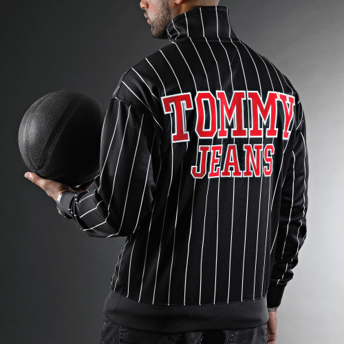 Veste Zippée A Rayures Relaxed Pinstripe 6360 Noir