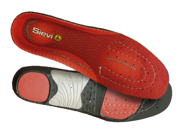 Sievi Dual Comfort Plus: Neutral Arch, Unisex, Voksen, Komfort indersål, Sort, Grå, Rød, EUE, 1 stk