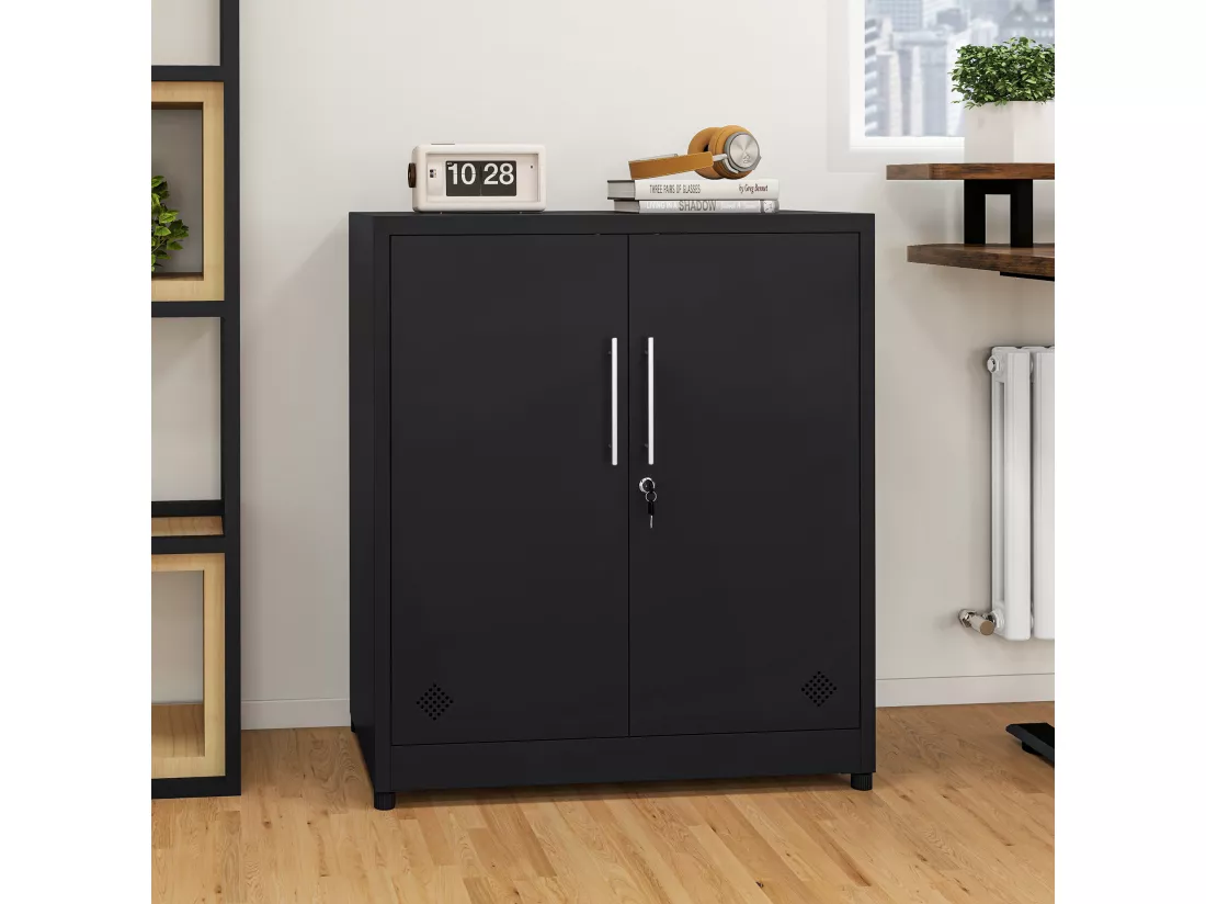 Armoire de classement - Acier allié - Noir