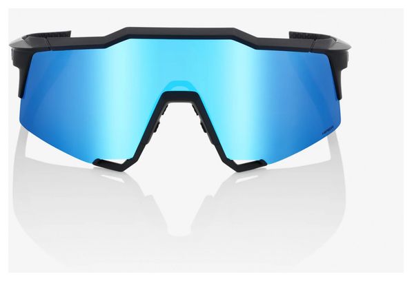 Lunettes 100% Speedcraft Matte Noir- Verres Miroir Multicouche Bleu Hiper