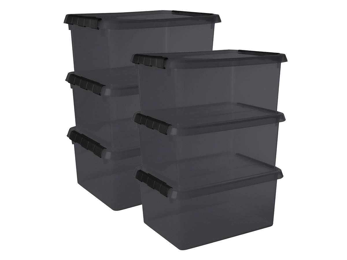 Sunware comfort Line set van 6 15L opbergbox - grijs