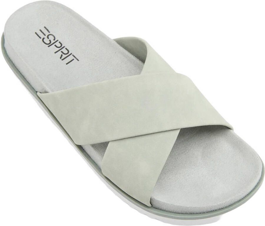 ESPRIT suède slippers lichtgroen
