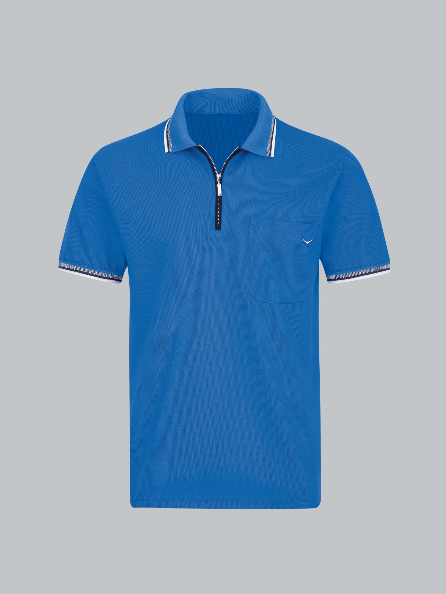 Poloshirt mit Reißverschluss Electric-blue