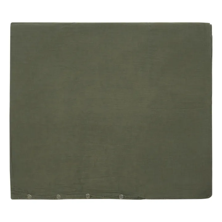 Haomy Housse de couette Dili en voile de coton | Vert kaki