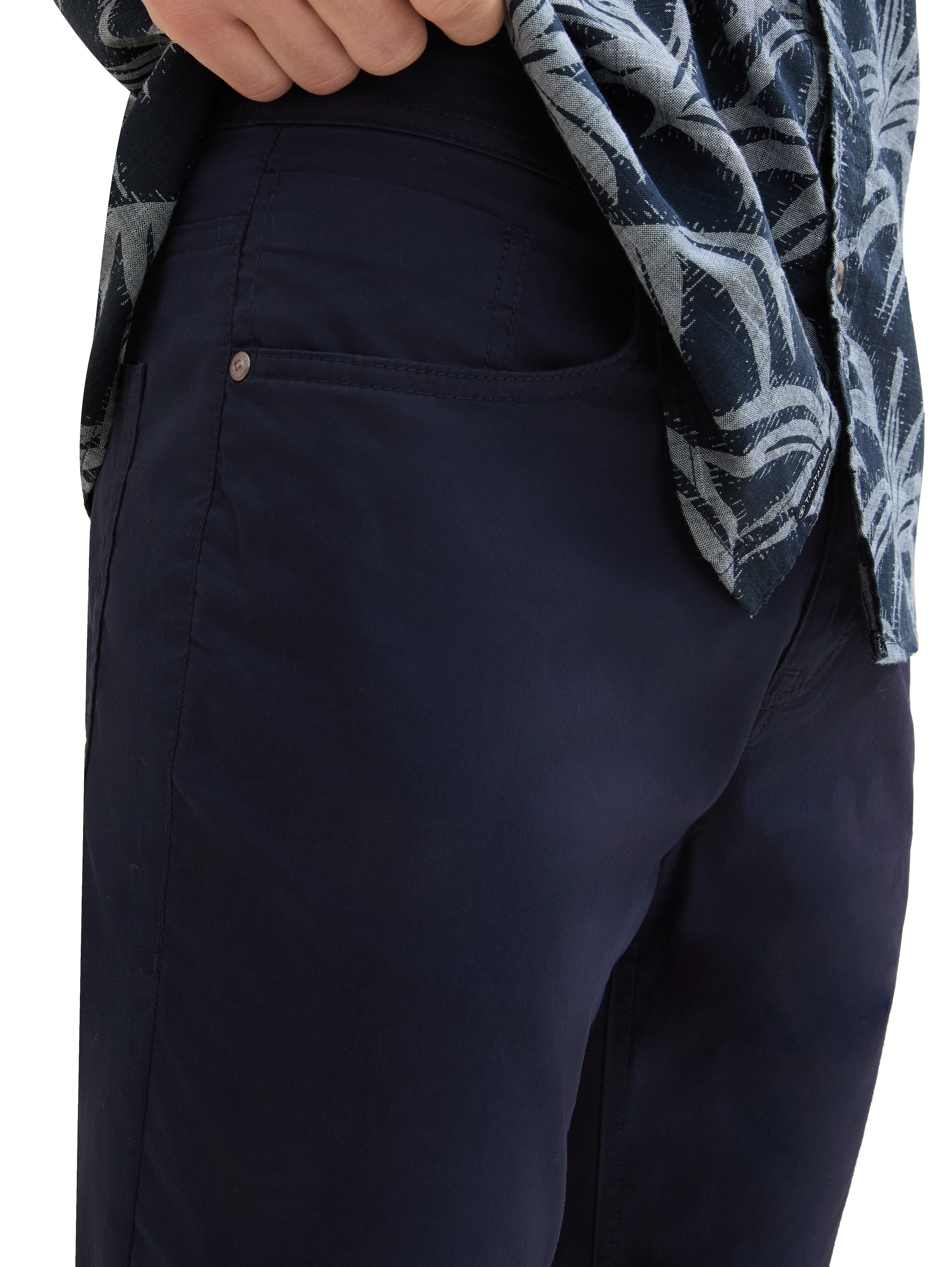 TOM TAILOR 5-Pocket-Hose  mit Marken-Badge auf der Rückseite