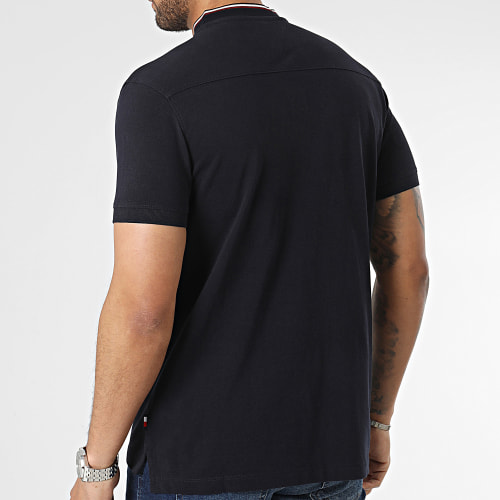 Polo Manches Courtes Mao Collar With Rwb 2401 Bleu Marine