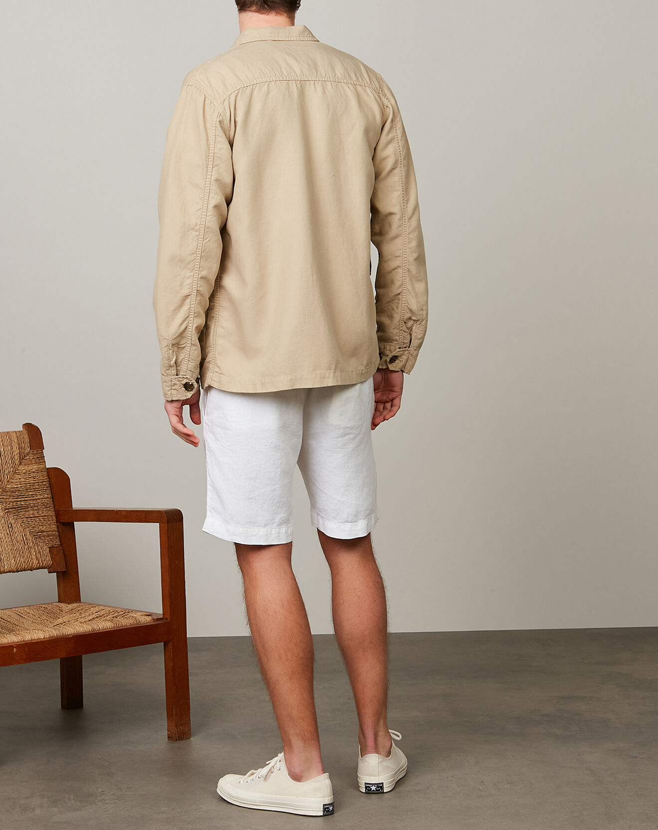 Hartford Veste en Coton & Lin Jeep khaki