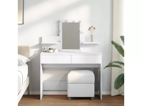 Coiffeuse avec LED blanc 100x40x130 cm