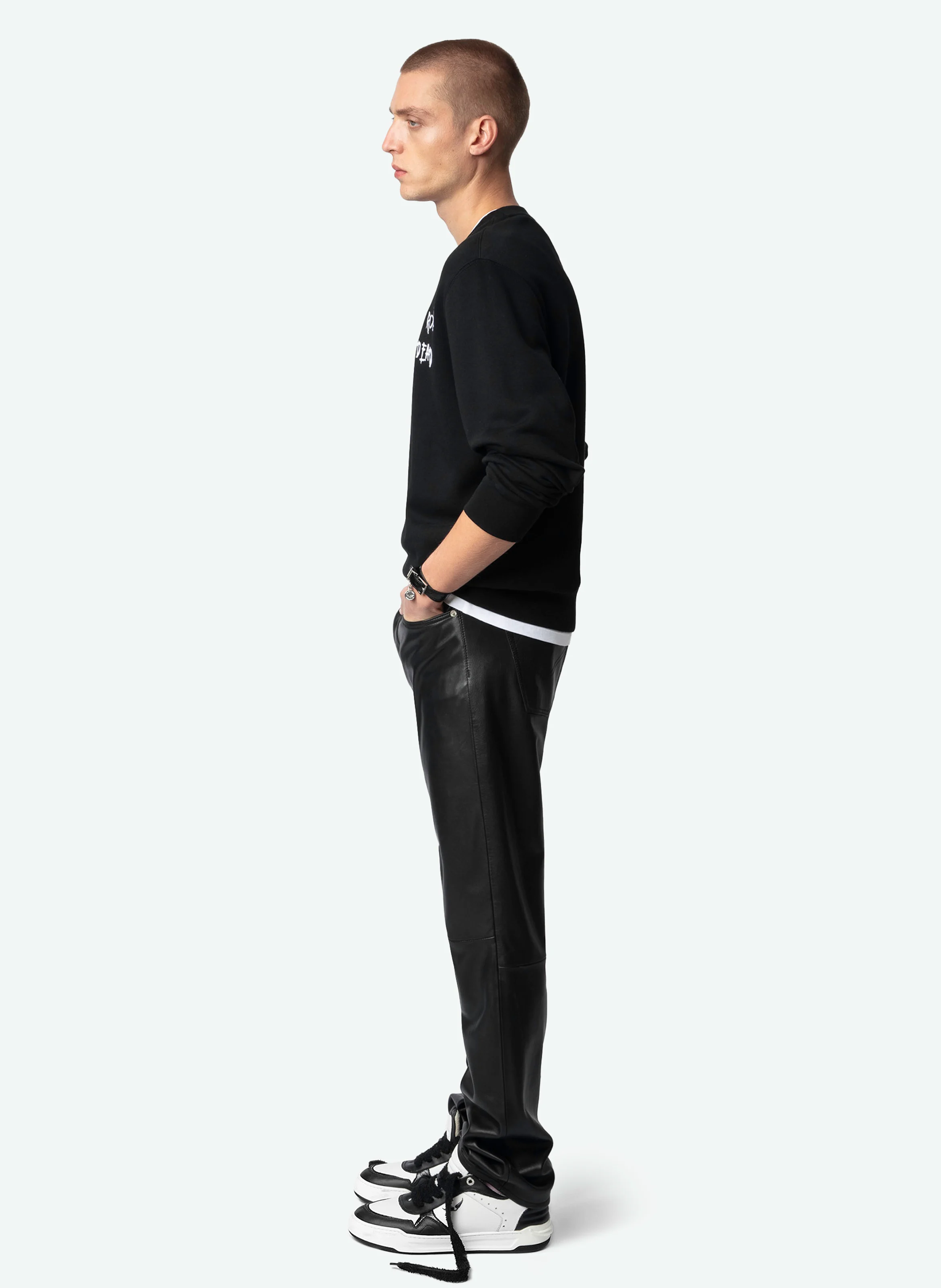 AIME MO ROCK N ROLL - Sweat brodé en coton| Noir