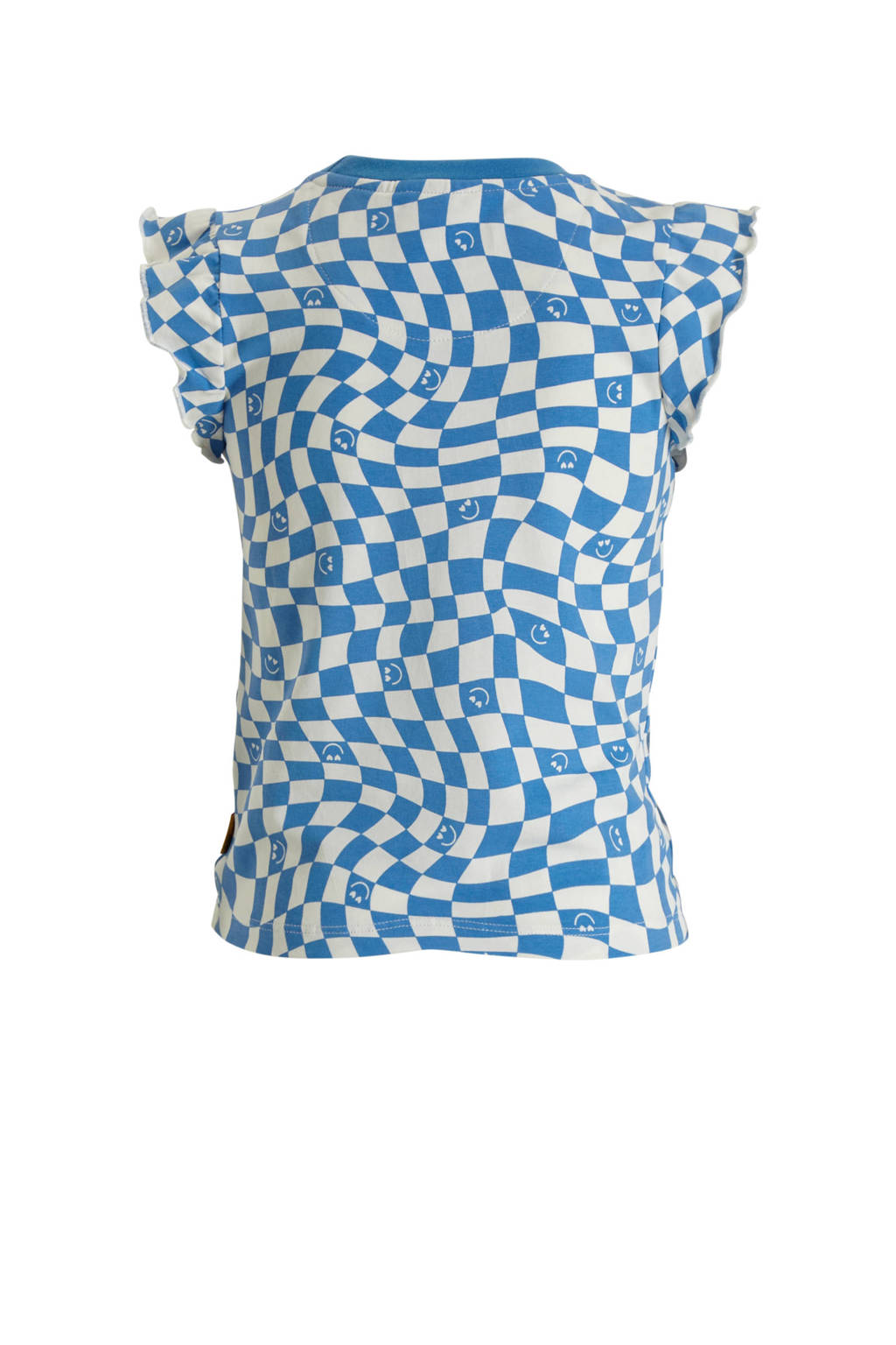 Orange Stars T-shirt Pelin met all over print blauw/wit