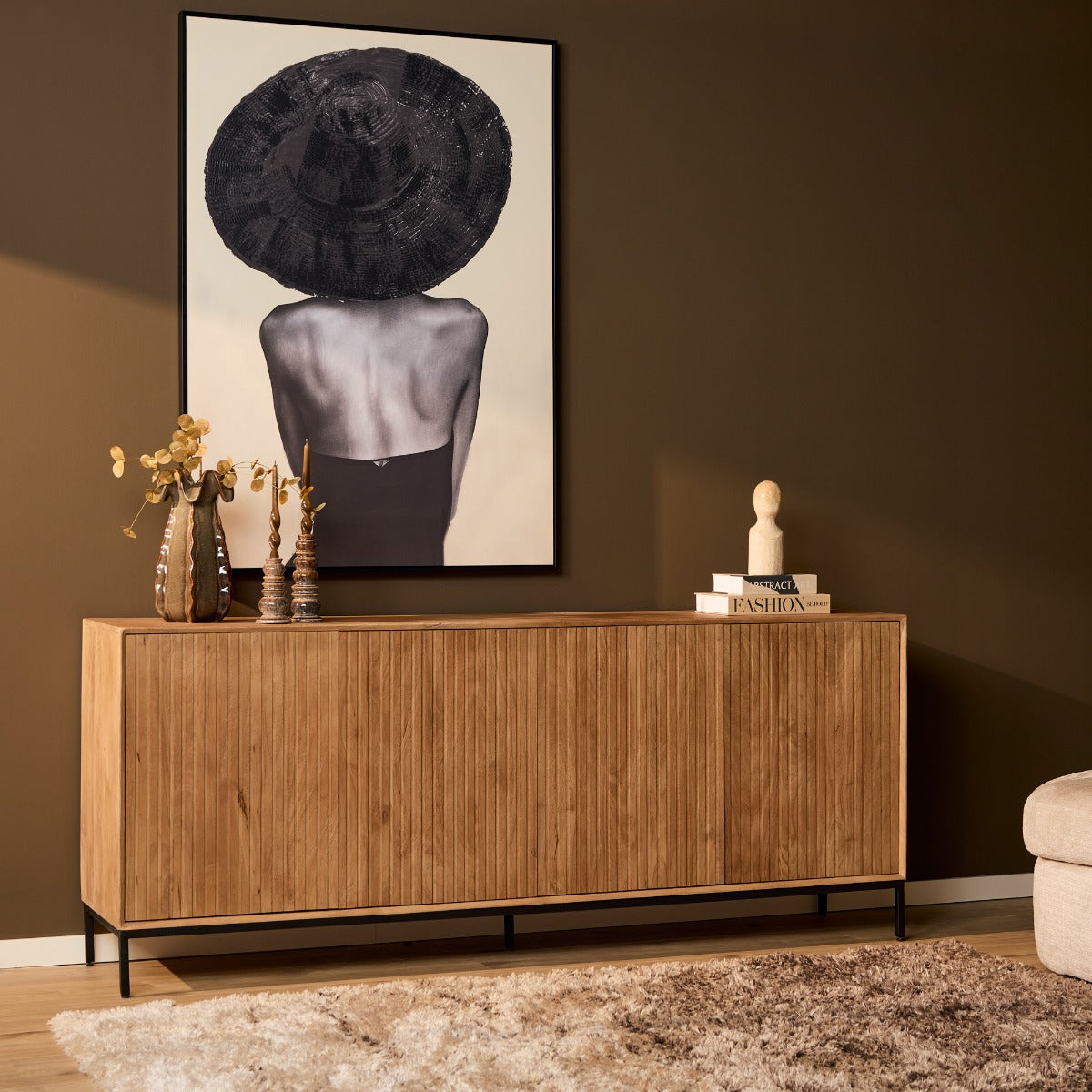 StarFurn - Dressoir Naturel Hout - 210x45x85cm - Madison