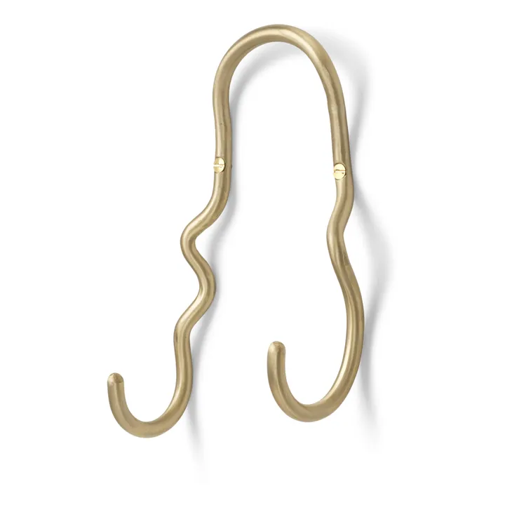 Ferm Living Patère double Curvature | Laiton
