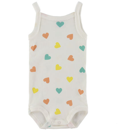 Petit Bateau Bodys ohne Ärmel - 3er-Pack - Weiß/Orange