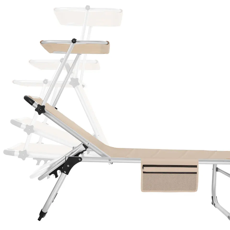 tectake Ligbed Lorella gestoffeerd, inklapbaar, Beige
