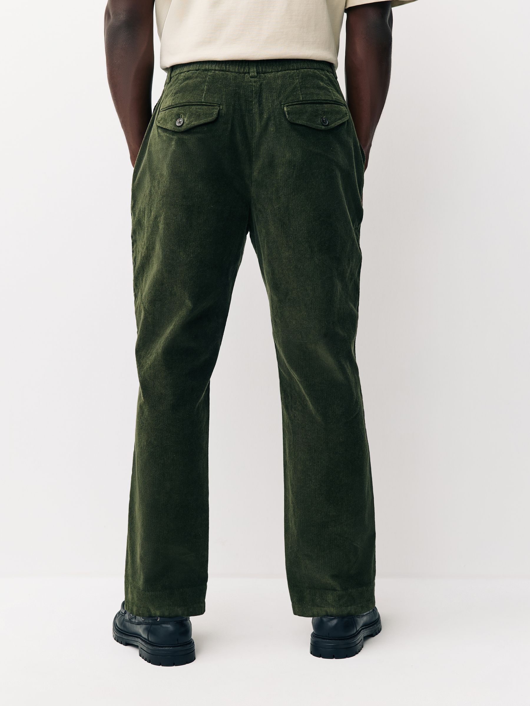 Kakigroen - Regular Fit Smart Cotton Rich Corduroy Elasticated Waistband Trousers