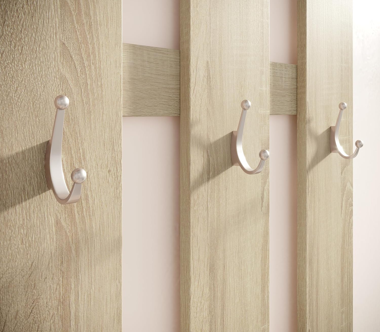 Vera Garderobe mit Spiegel weiß matt - Kompaktgarderobe Korpus Eiche Sonoma Nachbildung - 100 x 190 x 26 cm (B/H/T)