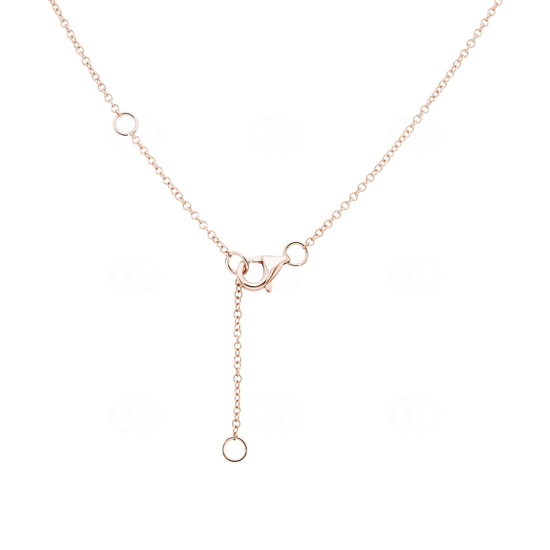 Collier mit Anhänger 750/18 K Roségold Kleeblatt mit Diamanten 0.10 ct H/si