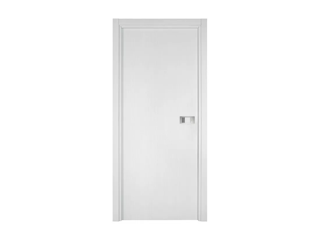 Bloc-porte Miro avec poignée Exclusive grise, H.204 x l.83 cm, aspect chêne blanc