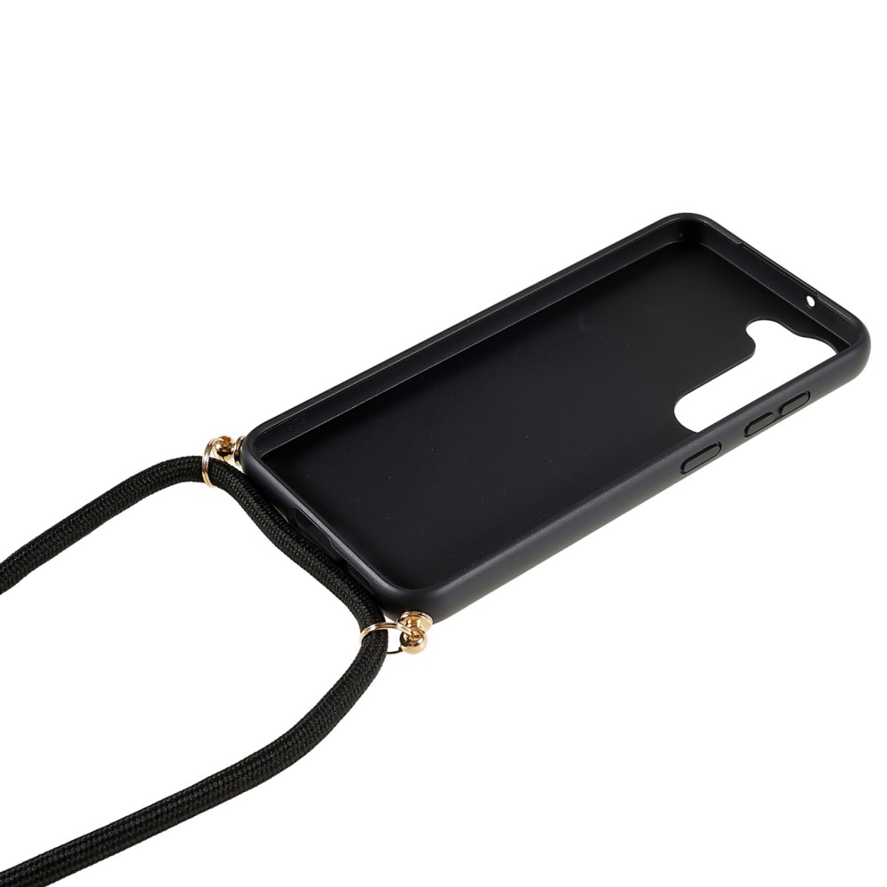 Samsung Galaxy S23 5G Necklace Bio Gummi Case Hülle Eco Friendly Nachhaltig Kompostierbar   Handykette (150cm) - Schwarz